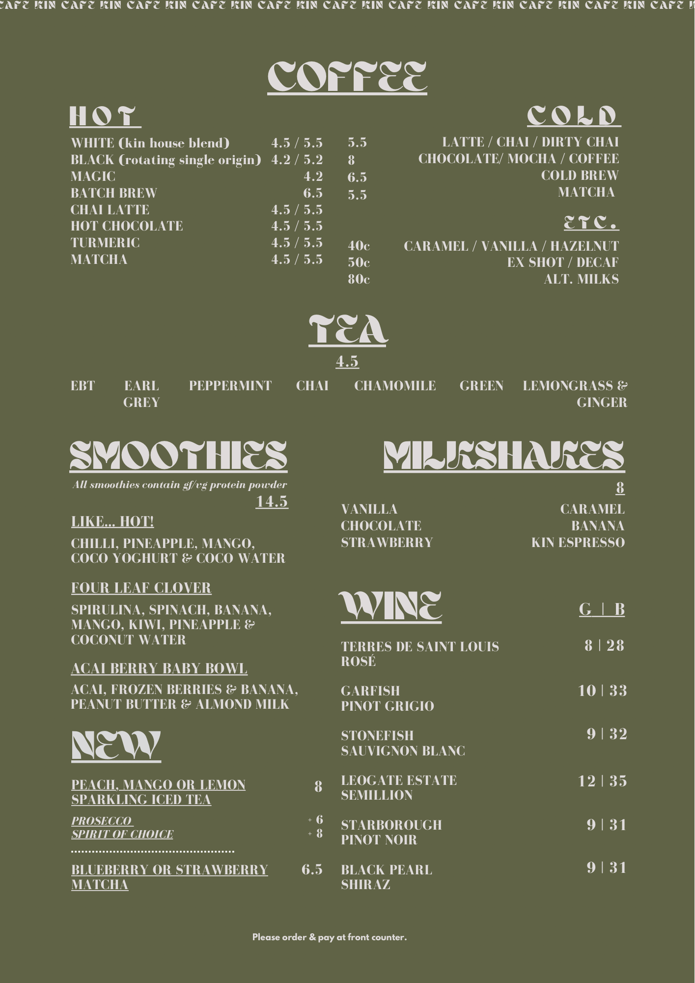 MENU. – CAFE KIN