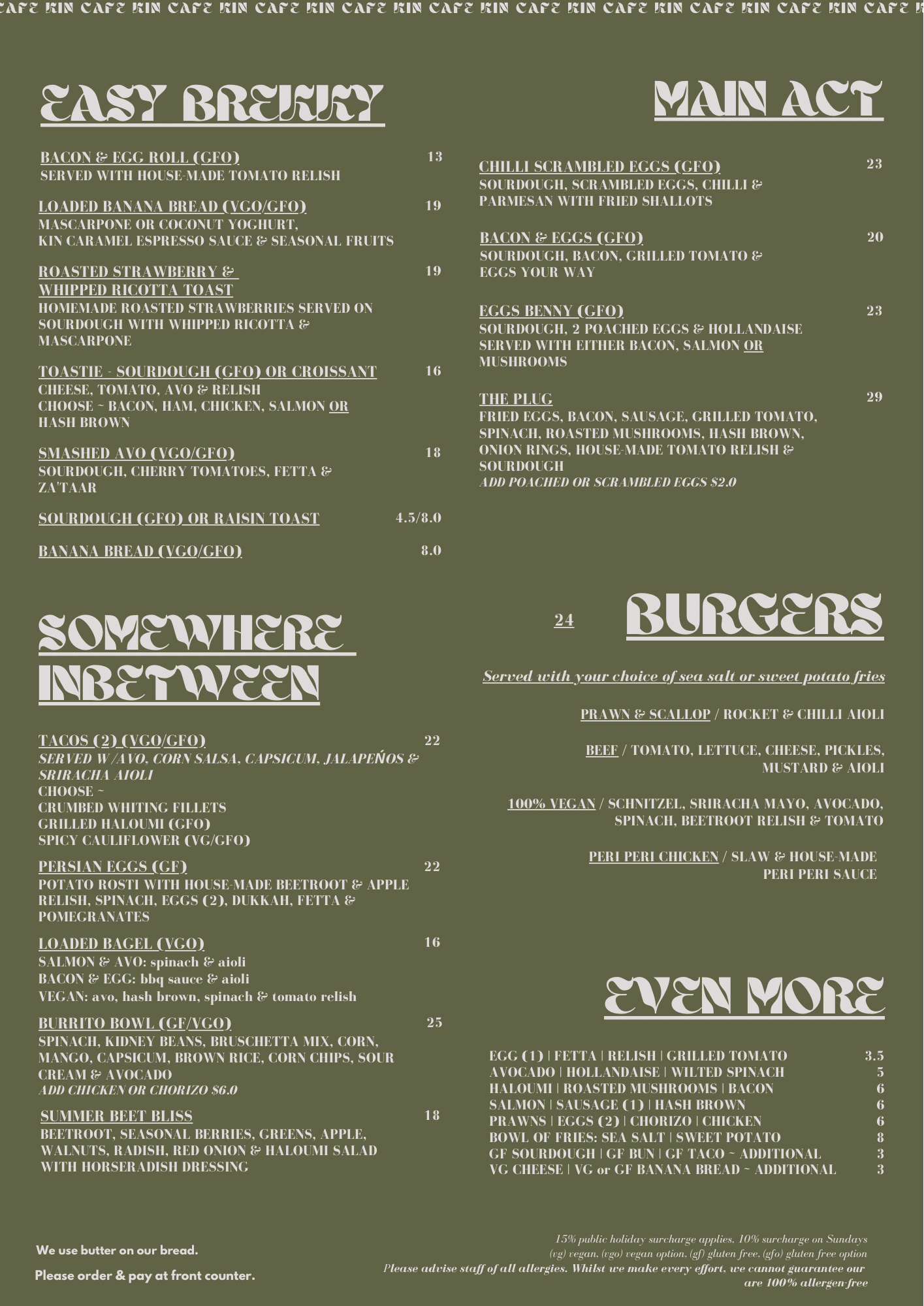 MENU. – CAFE KIN